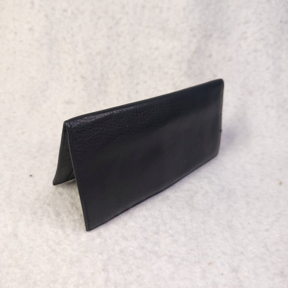 VINTAGE Pelle Studio Long Wallet Checkbook‎ Black Pebbled Leather